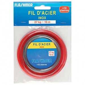 Image de Flashmer Fil D'Acier Tresse Gaine Nylon 10 M Taille : 18 Kg