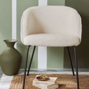 Fauteuil bouclette uni 55x62 cm