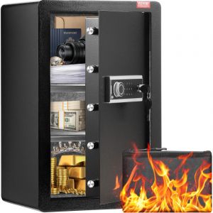 Coffre-fort à Double Porte 113 L-VEVOR-avec Sac Ignifuge Porte-Clés-pour Argent Documents Bijoux Objets de Valeur