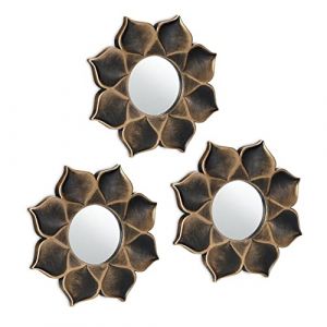 Relaxdays Lot de 3 miroirs fleur - 10043200-0
