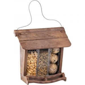 Ferplast Jok 11 Mangeoire abri pour oiseaux sauvages. Variante jok 11 - Mesures: 23.5 x 13 x h 23 cm - Marron - Marron