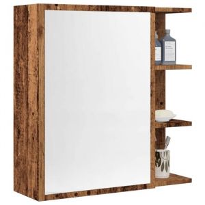 VidaXL Armoire à miroir de salle de bain vieux bois 62,5x20,5x64 cm