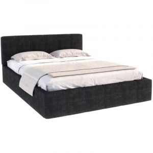 Lit coffre ATLANTA 180 x 200 cm avec sommier &agrave; lattes relevable Noir