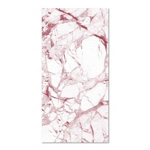 Image de Tapis vinyle marbre blanc et rose 40x80cm