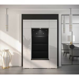 Viva Meuble d'entr&eacute;e GF85, 157 x 35 x 224 cm, blanc brillant