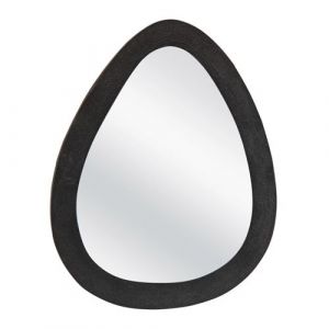 Table passion Miroir métal œuf argent 48 x 32 cm Noir - Métal