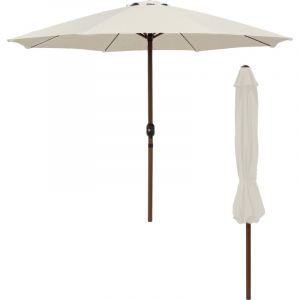 Jj. - Parasol droit rond effet bois Ø300cm