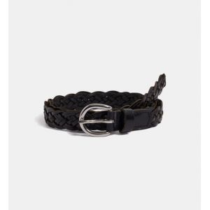 Galeries Lafayette Ceinture Iris cuir tressé Noir - Couleur Noir - Taille M