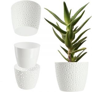 Cache-pot rond pour fleurs, blanc, 17 cm - Kadax