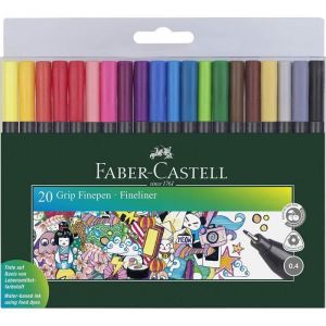 Faber-Castell Lot de 6 Etuis de 20 Feutres Finepen Grip Coloris Assortis
