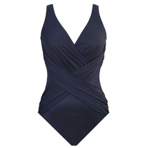 MIRACLESUIT maillot de bain 1 pièce gainant Crossover sans armatures Illusionists Bleu marine - Taille 40