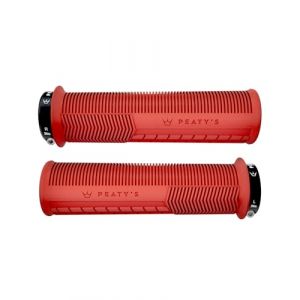 Peaty's Monarch Grips – Rouge/Champignon/épais – Confortable, Durable, Barres de Doigts ergonomiques, Coussinet de Pouce, équitation Toute la journée, Tous Temps et Terrain, VTT, Enduro, Descente