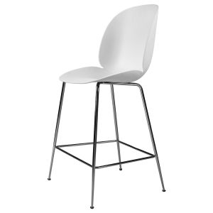 Gubi Tabouret Beetle Counter Chair Base Chrome Noir (Alabaster White - Polypropyl&egrave;ne Et Acier)