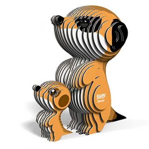 Eugy Puzzle 3D suricate 7 x 7,5 cm carton orange 45 pièces