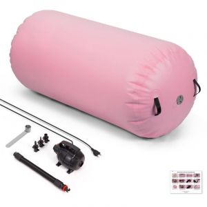 Leogreen Todeco Air Roller 120cm Gonflable Rouleau D'air, Cylindre De Gymnastique, Barrel Gymnastique Tumbling,Tapis De Gymnastique, Convient A La Gymnastiq,Rose