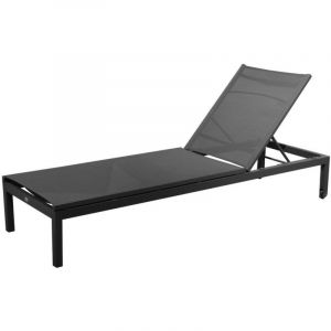 Proloisirs Lit de soleil en aluminium Thema graphite et gris - Graphite et gris