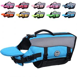 Image de VIVAGLORY Gilet de sauvetage pour chien, gilet de flottaison pour sports nautiques avec poign&eacute;e et r&eacute;flecteurs