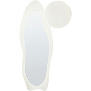 Beliani Miroir mural en velours blanc 57 x 160 cm REIGNY