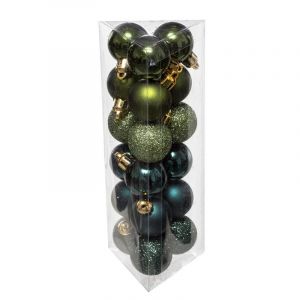 Lot de 18 Boules de Noël Colorama 3cm Olive Vert