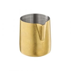 APS 10306 « Flow » Verseur/pot à lait en acier inoxydable 18/8 avec revêtement PVD, look vintage, 150 ml, diamètre : 6 cm, hauteur : 6,5 cm, doré