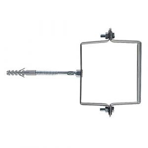Fischer 1 collier SCP pour goutti&egrave;res et luviaux, section carr&eacute;e, diam&egrave;tre 80 mm, avec vis et chevilles S 10, 501306, galvanis&eacute;