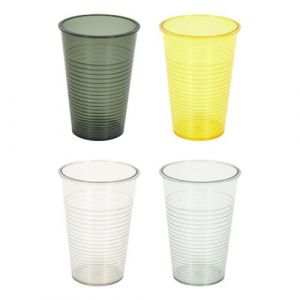 Lot de 4 Gobelets Réutilisables "Bain de Soleil" 20cl Vert & Jaune