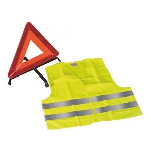 Viso Gilet haute visibilité jaune + triangle de signalisation - Kit