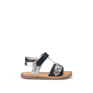 Kickers Sandales cuir Diazz Argent/Bleu - Taille 28;29;31;32;33;34