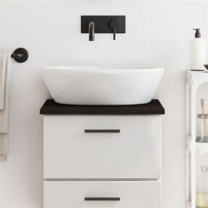VidaXL Comptoir de salle de bain marron foncé 40x40x2 cm bois traité