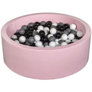 Piscine à balles Aire de jeu + 200 balles rose noir,blanc,gris