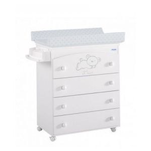 Commode Langer Avec Baignoire B 970 Sweet Bear Blanc Etoiles Gris Neuf