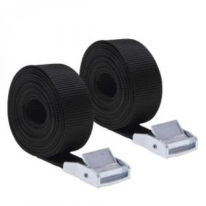 Image de Lot de 2 sangles d'arrimage avec boucle 25 mm x 2,5 m Noir Linxor