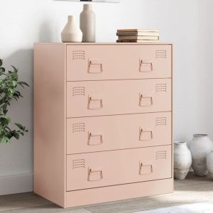VidaXL Buffet rose 67x39x83 cm acier, armoire, placard, buffet haut, armoire latérale, armoire de rangement, organisateur de maison, buffet de salon