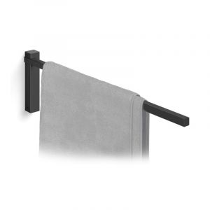 Image de Zack Carvo porte-serviettes noir acier inoxydable mat brossé - Inox mat brossé