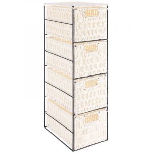 Tendance Meuble en metal 4 tiroirs en papier - blanc