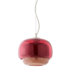Suspension en verre coloré Ø21,5 cm, Kinoko Rouge Taille Taille Unique