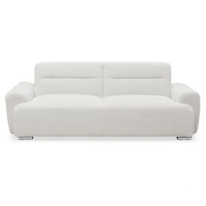 Menzzo Cotecosy - Canapé-lit clic-clac 3 places confort Lucille Tissu bouclette Crème - Crème