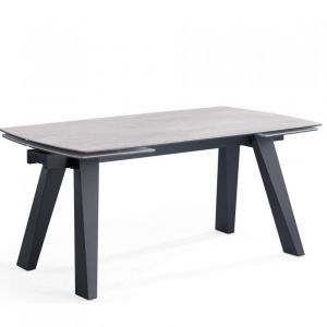 Image de Inside75 Table repas extensible ASTRALE céramique gris béton 140/200 x 90 cm - gris