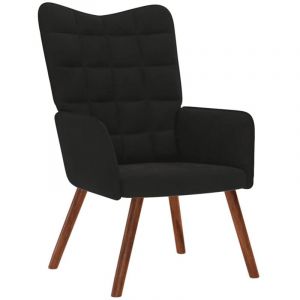 VidaXL Chaise de relaxation Noir Velours