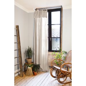 Papillon Rideau ajustable + 8 anneaux pince Gaze de coton 140 x 300 GAIA Pampa