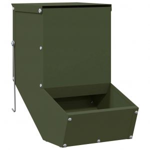 VidaXL Distributeur Pour Lapins Vert Olive 17.5 X 26 X 28.5 Cm
