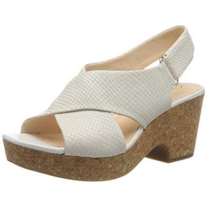 Clarks Maritsa Lara - Sandales et nu-pieds Femme, Blanc