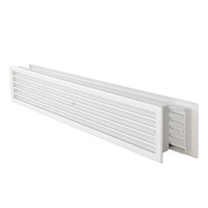 La Ventilazione PTT459B Grille de Ventilation télescopique en Plastique rectangulaire 452 x 90 mm, Blanc, 452x90 mm