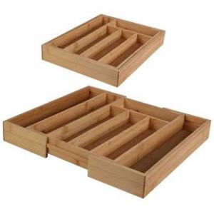 Urban living Range couverts extensible 7 compartiments - Dimensions : Longueur 26 cm x Largeur 34 cm x Hauteur 5 cm. - Marron