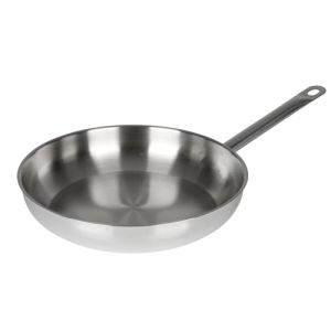 Sitram 711143, Poêle Gamme Expert Acier inoxydable Qualité Pro Ø 28 cm - Fond 3 couches renforcées, fabriqué sans PFAS - tous feux dont induction