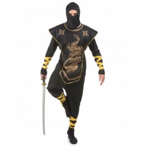 D&eacute;guisement ninja dragons dor&eacute;s homme Taille Unique (42)