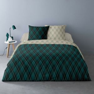 Dourev Housse de couette 260x240 Nahor + 2 taies coton flanelle