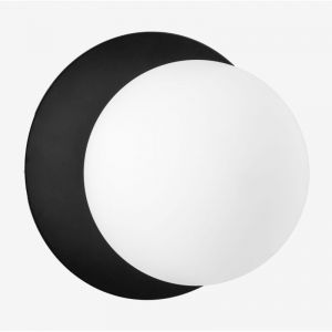 Applique Murale En Fer Et Cristal Anine Noir Ø15 Cm