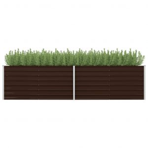 VidaXL Jardinière Marron 320 x 80 x 77 cm Acier galvanisé