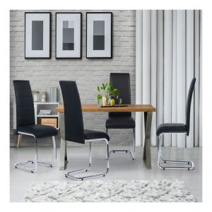 Idmarket ID MARKET - Lot de 4 chaises Mia noires pour salle &agrave; manger